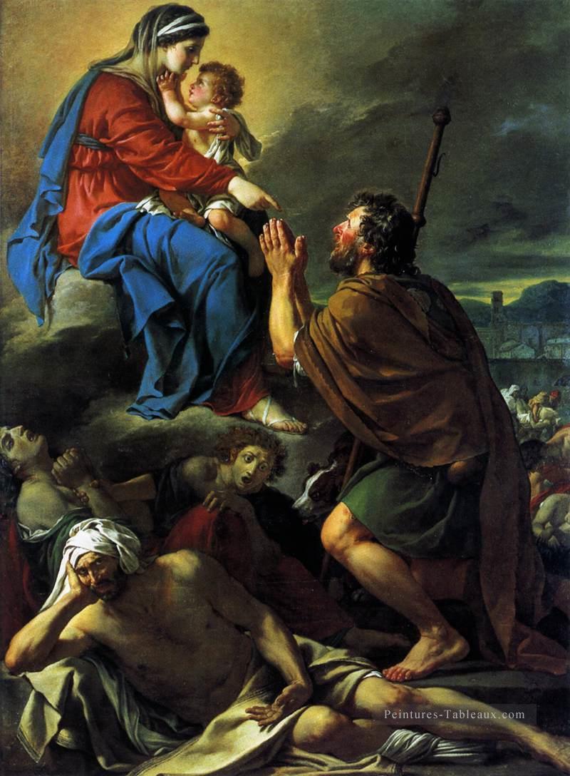 St Roch demandant à la Vierge Marie de guérir les victimes de la peste Jacques Louis David Peintures à l'huile